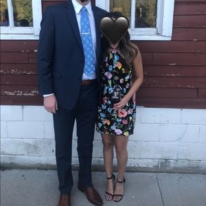 Lace embellished cocktail dress